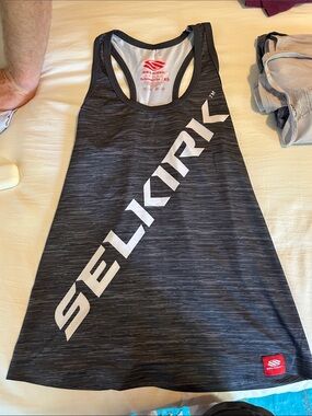 Sellkirk Black Racerback Logo Tank Top